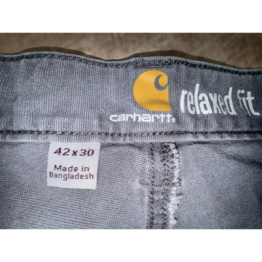 Carhartt Relaxed Straight Rigby Dungaree Pants Men's *42 X 29 Gravel Gray